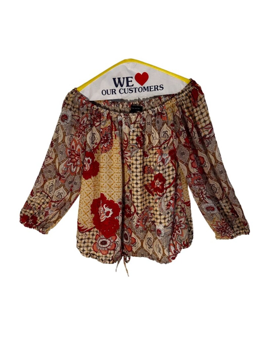 Tommy Hilfiger Women's Boho Floral Peasant Blouse Top L Hippie Cottagecore - Picture 2 of 11